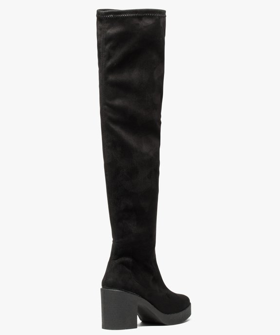 Bottes femme cuissardes à talon et semelle plateforme  vue4 - GEMO(URBAIN) - GEMO