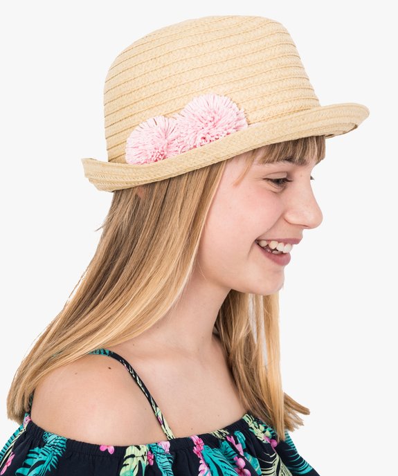 Chapeau trilby avec pompons en laine vue1 - GEMO (ENFANT) - GEMO