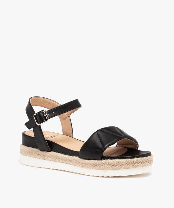 Sandales femme à semelle plateforme et bride matelassée vue2 - GEMO (CASUAL) - GEMO
