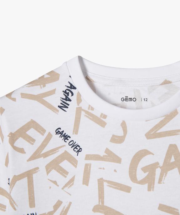 Tee-shirt à manches courtes avec motifs garçon vue2 - GEMO 4G GARCON - GEMO
