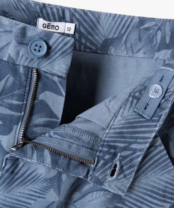 Bermuda coupe chino regular en coton imprimé garçon vue2 - GEMO (JUNIOR) - GEMO