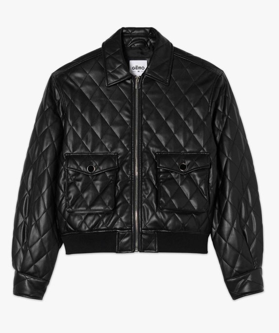 Blouson femme en matière synthétique matelassée vue4 - GEMO(FEMME PAP) - GEMO
