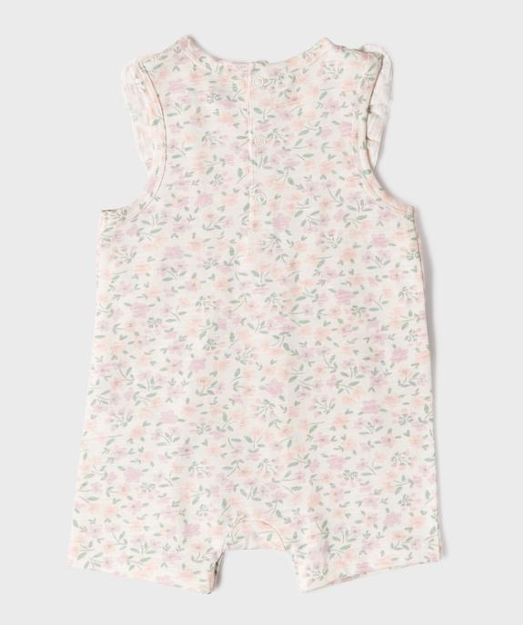 Combinaisons courtes en coton à motifs fleuris bébé fille (lot de 2) vue5 - GEMO 4G BEBE - GEMO