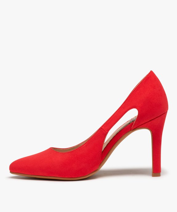 Escarpins femme à bout pointu et dessus suédé vue3 - GEMO(URBAIN) - GEMO