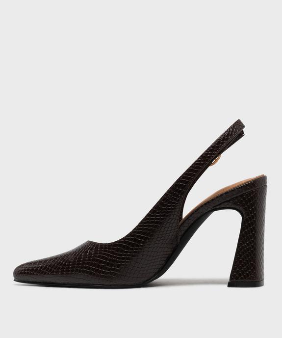 Escarpins sling-back à bout pointu et talon haut femme- Follow Me vue3 - FOLLOW ME - GEMO