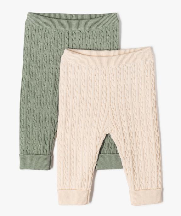 Pantalon en maille torsadée bébé (lot de 2) vue1 - GEMO(BB COUCHE) - GEMO