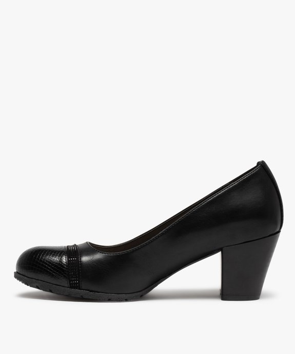 Escarpins femme unis à liseré strass vue3 - GEMO(URBAIN) - GEMO