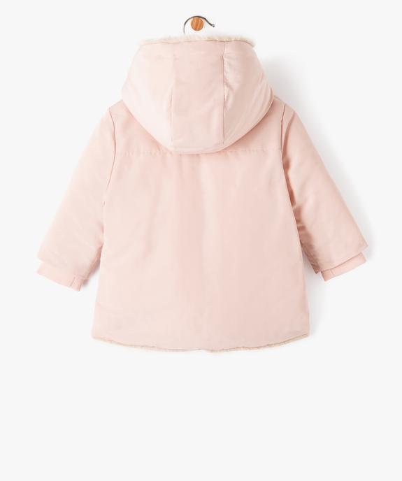 Blouson à capuche doublure fourrure imitation bébé fille vue9 - GEMO 4G BEBE - GEMO