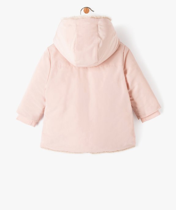 Blouson à capuche doublure fourrure imitation bébé fille vue9 - GEMO 4G BEBE - GEMO