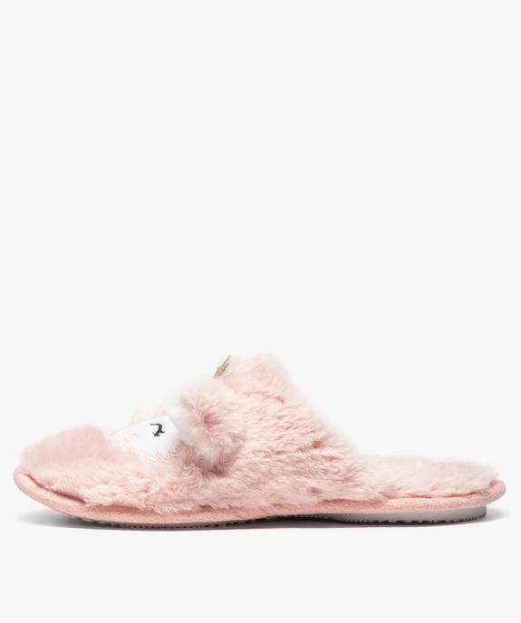 Chaussons femme forme mules en peluche motif animal vue3 - GEMO(HOMWR FEM) - GEMO