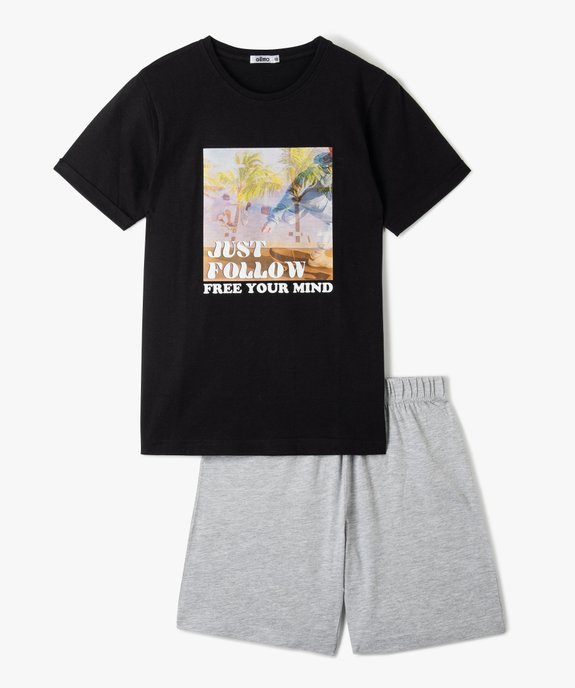Pyjashort garçon avec motif skate sur le haut vue1 - GEMO (JUNIOR) - GEMO