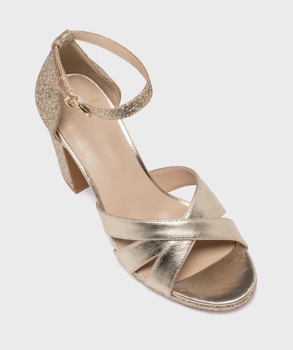 Sandales à talon haut métallisées et pailletées femme vue5 - VALENTINA BALDA - GEMO