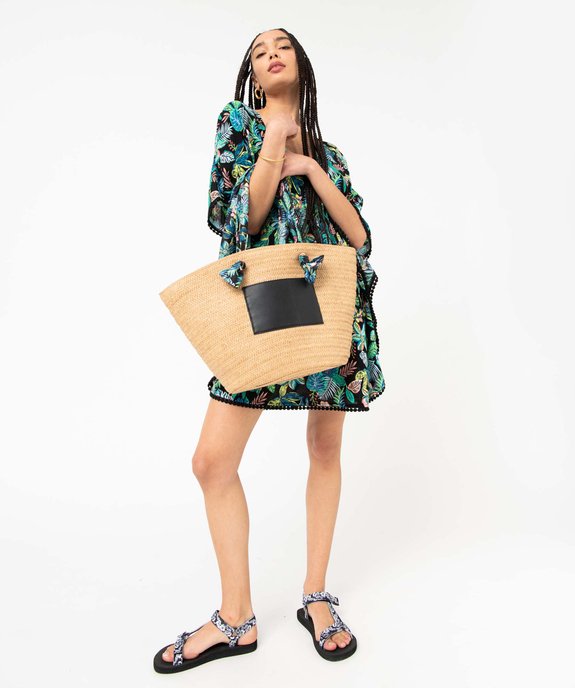 Sac de plage femme avec anses en tissu fleuri vue4 - GEMO (ACCESS) - GEMO