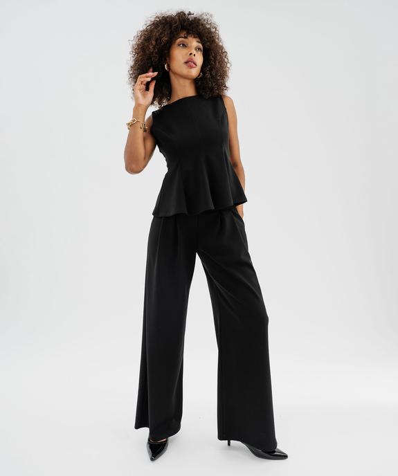Pantalon de costume large uni femme - GEMO 4G FEMME Pantalon de costume large uni femme vue1 - GEMO 4G FEMME - GEMO