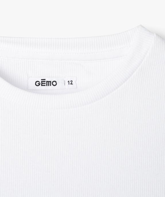 Tee-shirt à manches courtes avec bas en dentelle fille vue3 - GEMO (JUNIOR) - GEMO
