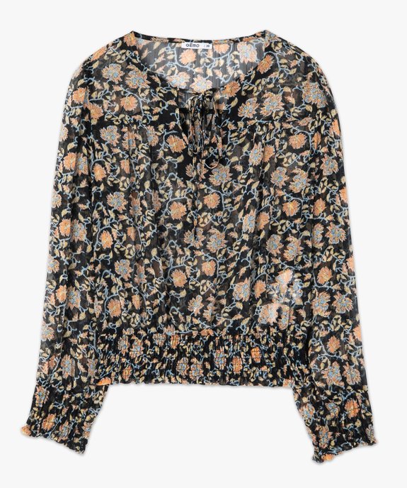 Blouse femme imprimée à manches longues vue4 - GEMO(FEMME PAP) - GEMO