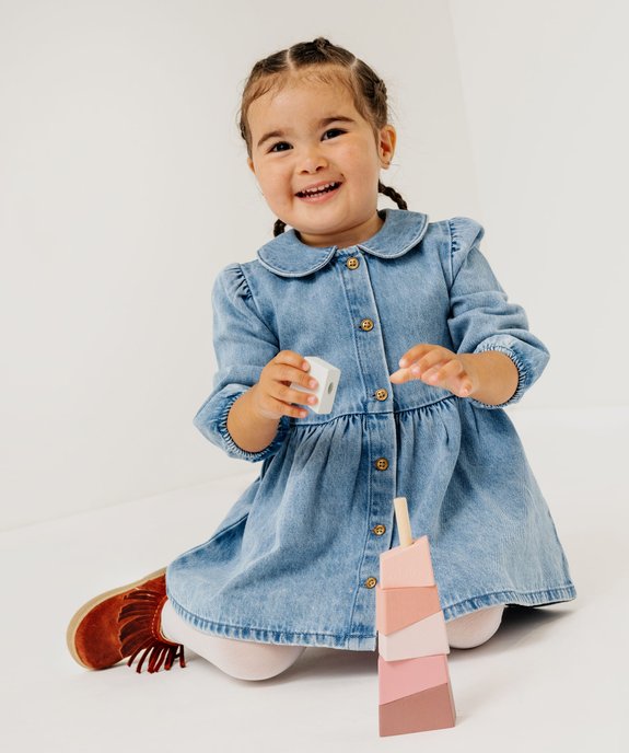 Robe en jean avec col Claudine bébé fille vue6 - GEMO(BEBE DEBT) - GEMO