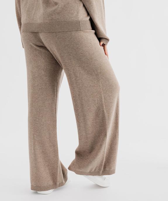 Pantalon large en maille avec taille élastique femme grande taille vue3 - GEMO (G TAILLE) - GEMO