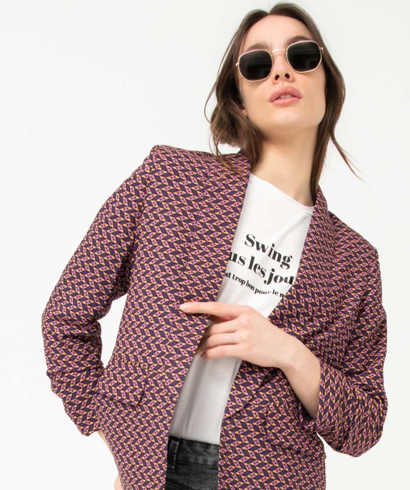 Veste à manches ¾ froncées femme vue2 - GEMO(FEMME PAP) - GEMO
