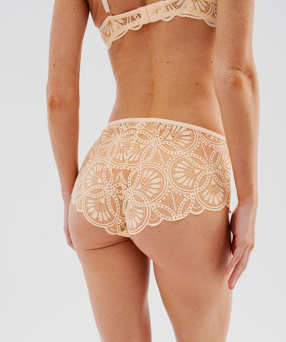Shorty en dentelle scintillante et finitions satinées femme vue2 - GEMO(HOMWR FEM) - GEMO