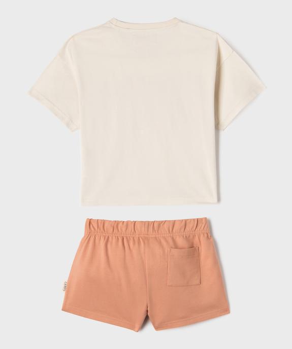 Pyjashort bicolore style vintage fille - Camps United vue4 - CAMPS US - GEMO