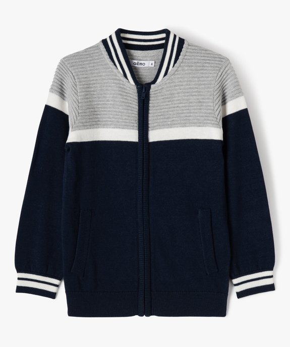 Gilet tricolore zippé garçon vue1 - GEMO (ENFANT) - GEMO