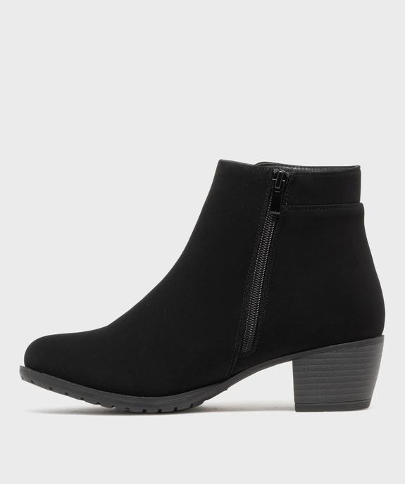 Boots fourrées à talon cubain et zip femme vue3 - G'FLEX - GEMO