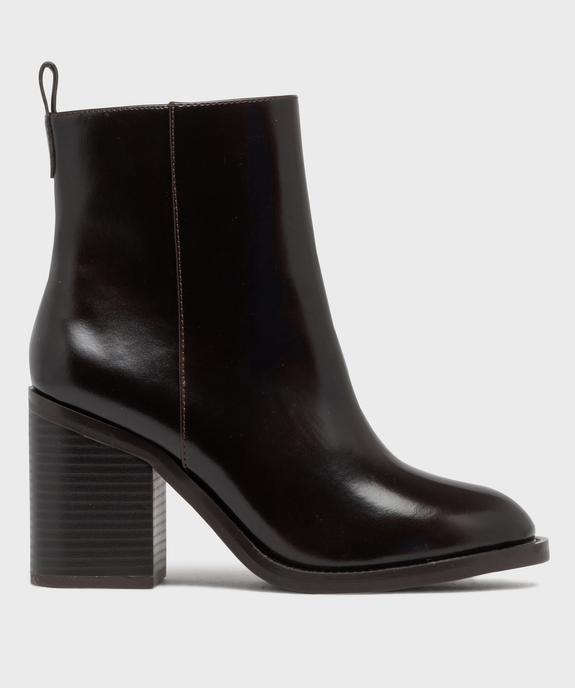 Boots à talon large et bout rond unies femme vue1 - FOLLOW ME - GEMO