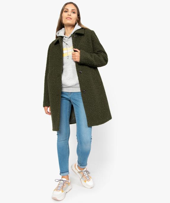 Manteau femme mi-long en maille bouclette vue5 - GEMO(FEMME PAP) - GEMO