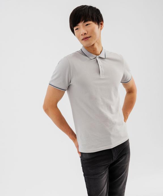 Polo à manches courtes et finitions fantaisie homme vue1 - GEMO 4G HOMME - GEMO
