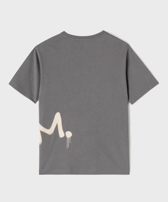 Tee-shirt manches courtes en coton imprimé devant et dos garçon vue3 - GEMO 4G GARCON - GEMO