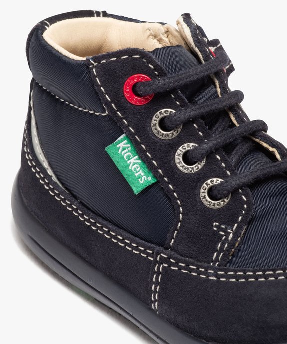 Boots fille dessus uni en cuir et en textile  - Kickers vue6 - KICKERS - GEMO