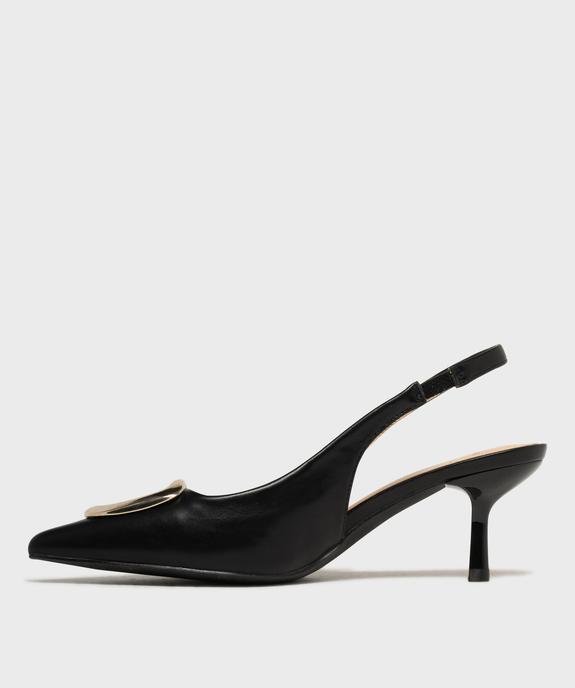 Escarpins slingback à bout pointu et talon fin femme - Follow Me vue3 - FOLLOW ME - GEMO