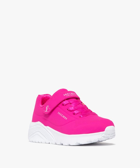 Baskets fille running unies avec bride scratch Los Angeles - Skechers vue2 - SKECHERS - GEMO