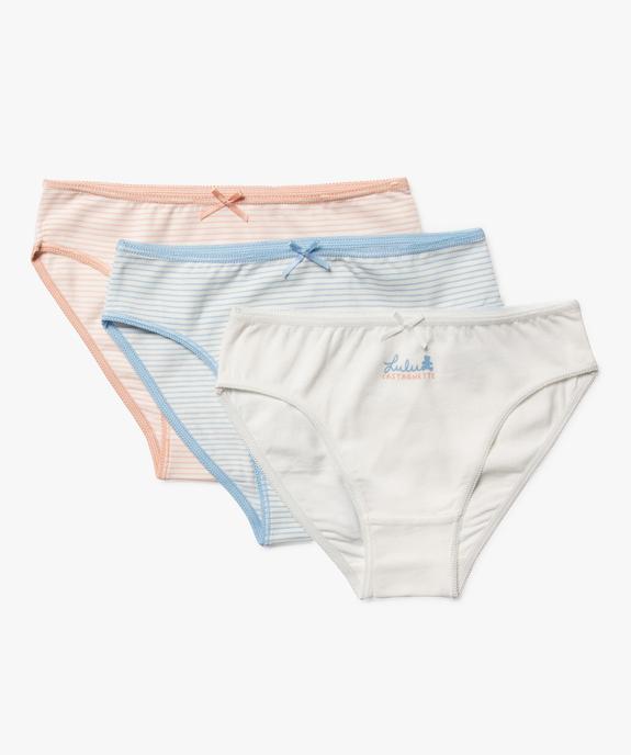 Culottes en coton stretch fille (lot de 3) - LuluCastagnette vue1 - LULU CASTAGNETTE GEMO FOR GOOD - GEMO