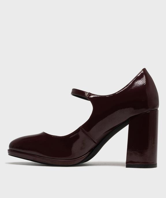 Escarpins vernis à brides avec talon bloc femme - Follow Me vue3 - FOLLOW ME - GEMO