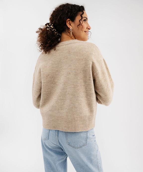 Gilet à col V avec poches femme vue3 - GEMO(FEMME PAP) - GEMO
