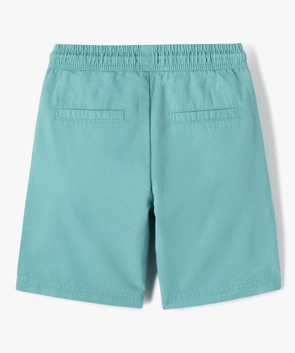 Bermuda garçon en twill avec taille élastique vue4 - GEMO 4G GARCON - GEMO