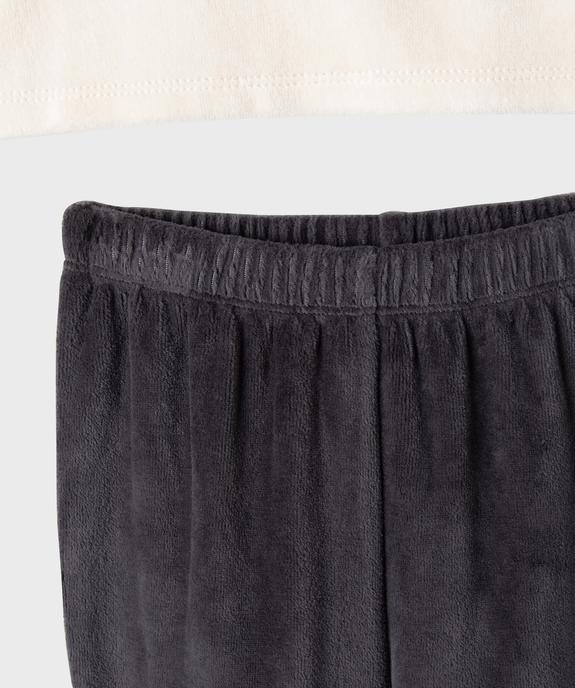Pyjama en velours avec coeur fille vue3 - GEMO (ENFANT) - GEMO