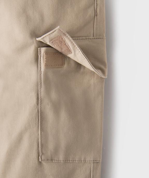 Pantalon cargo Regular en coton stretch à taille élastiquée garçon vue3 - GEMO (JUNIOR) - GEMO