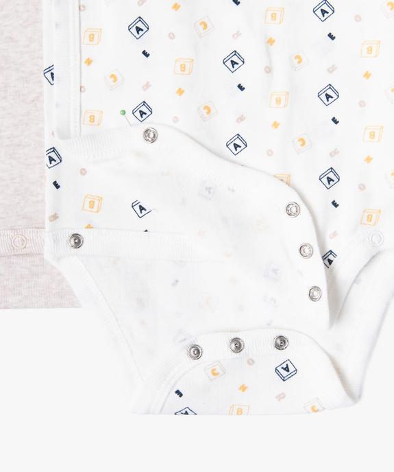 Body manches courtes fermeture croisée bébé (lot de 3) vue3 - GEMO 4G BEBE - GEMO