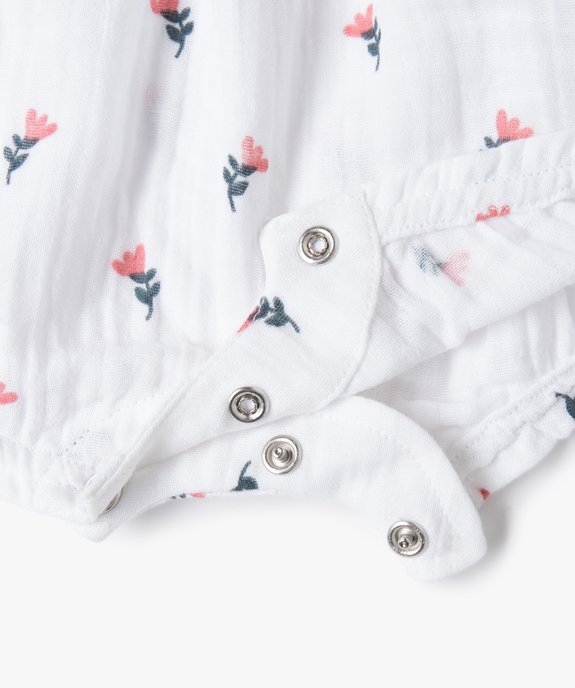 Combishort bébé sans manches en double gaze à motif fleuri (lot de 2) vue2 - GEMO(BB COUCHE) - GEMO