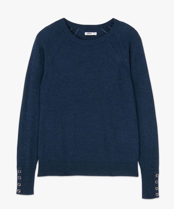 Pull femme en maille fine à large col rond vue4 - GEMO 4G FEMME - GEMO