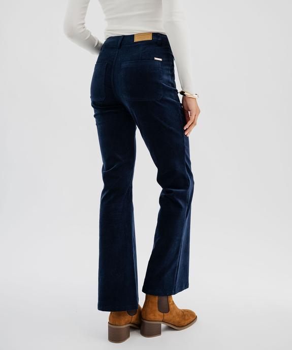 Pantalon flare taille haute en velours extensible femme - LuluCastagnette vue3 - LULUCASTAGNETTE - GEMO
