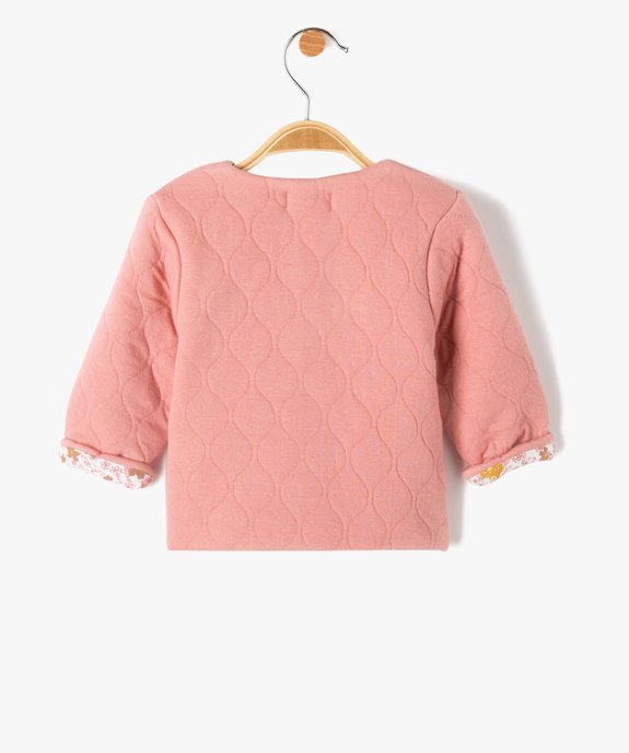 Gilet bébé fille en sweat matelassée douillet - LuluCastagnette vue4 - LULUCASTAGNETTE - GEMO