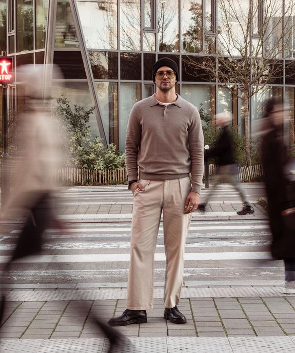 Pantalon chino coupe regular homme vue1 - GEMO 4G HOMME - GEMO