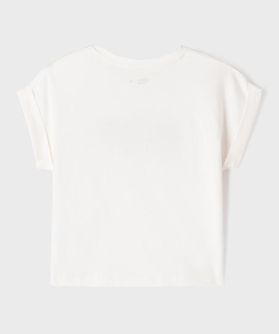 Tee-shirt manches courtes coupe oversize fille vue4 - GEMO 4G FILLE - GEMO