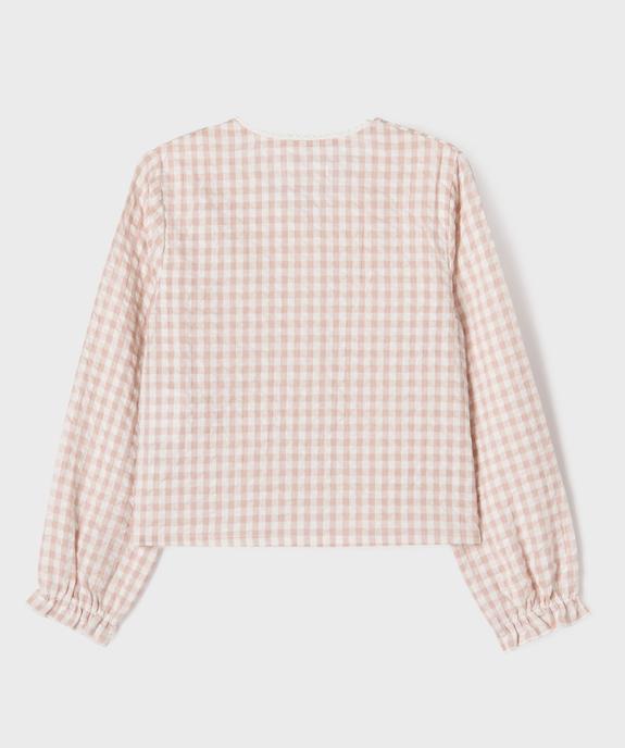 Blouse manches longues à carreaux et boutons fille vue4 - GEMO (ENFANT) - GEMO
