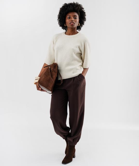 Pull manches courtes ample et douillet femme vue4 - GEMO(FEMME PAP) - GEMO