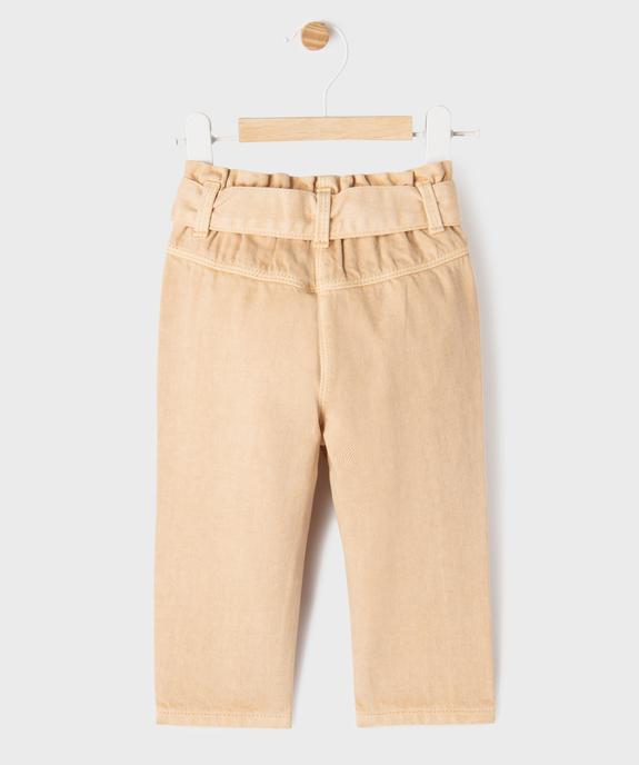 Jean coloré avec taille ajustable et ceinture bébé fille - LuluCastagnette vue3 - LULU CASTAGNETTE GEMO FOR GOOD - GEMO